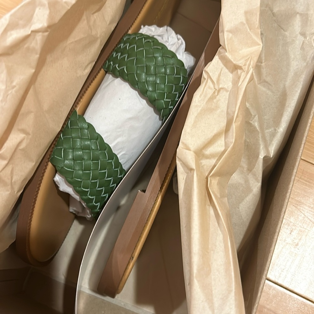 Madewell double strap flat slides 10